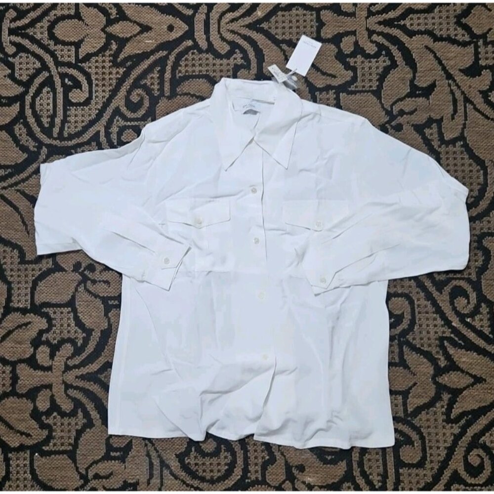 Madewell Pleat-Pocket Button-Up Shirt Large Alex Chung $128.00 White - Picture 1 of 7